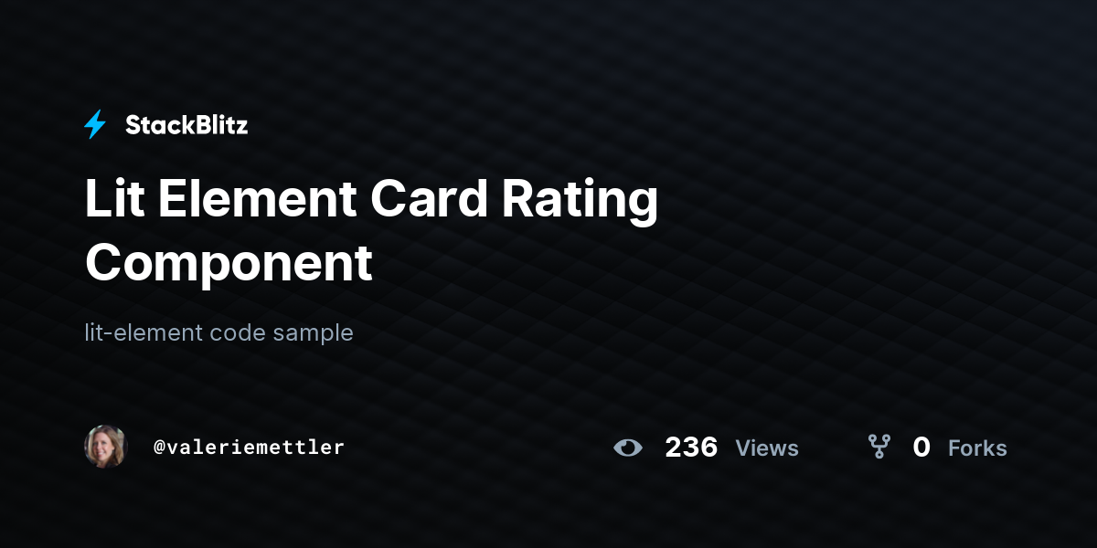 Lit Element Card Rating Component - StackBlitz