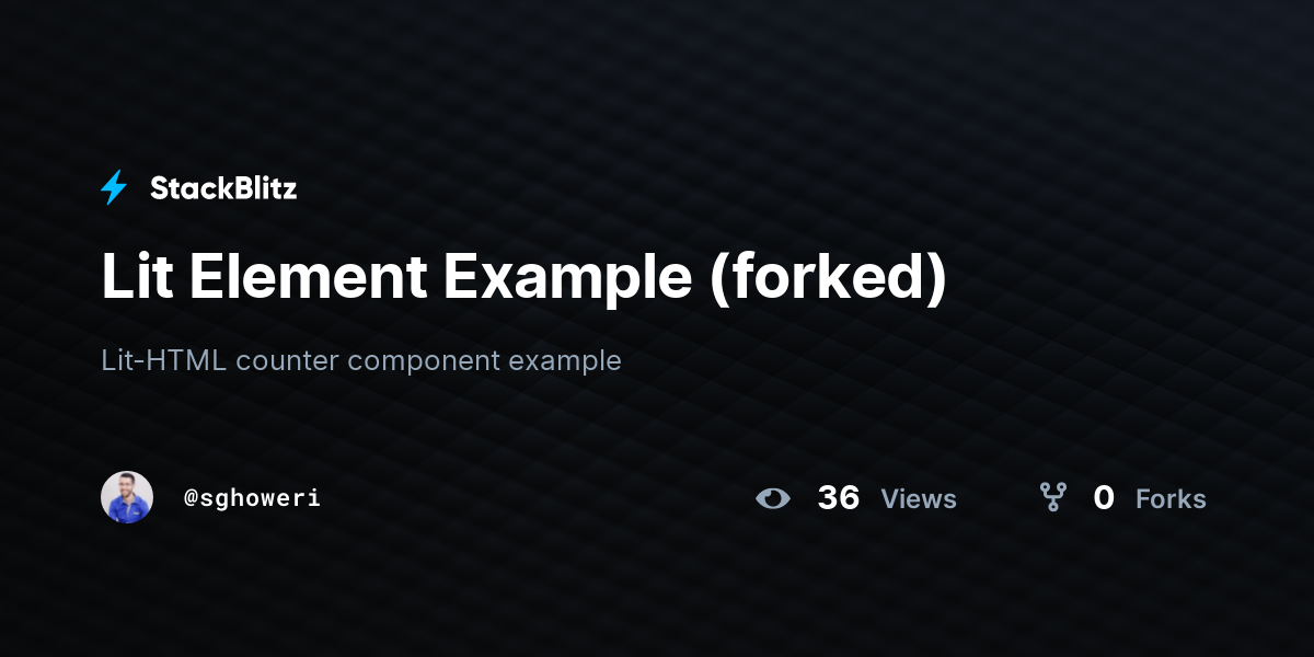 Lit Element Example (forked) - StackBlitz