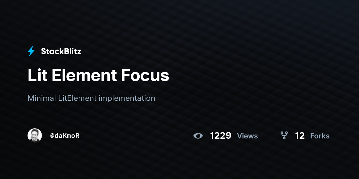 Lit Element Focus - StackBlitz