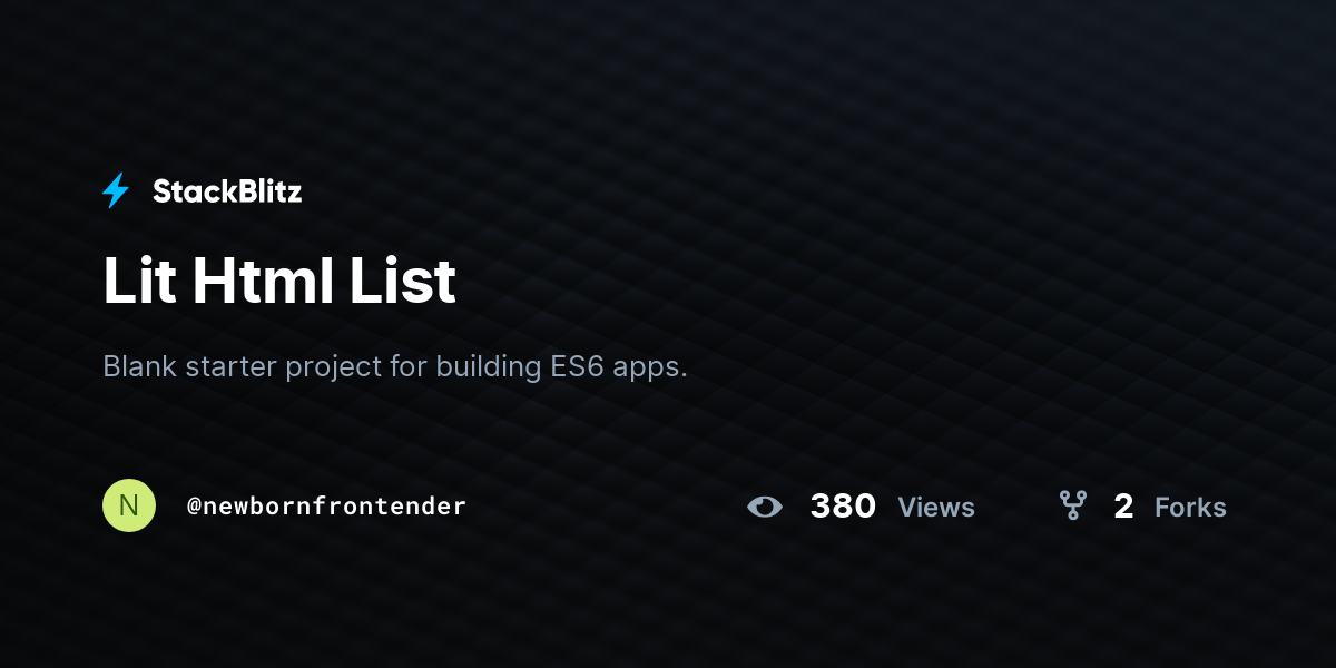 Lit Html List - StackBlitz