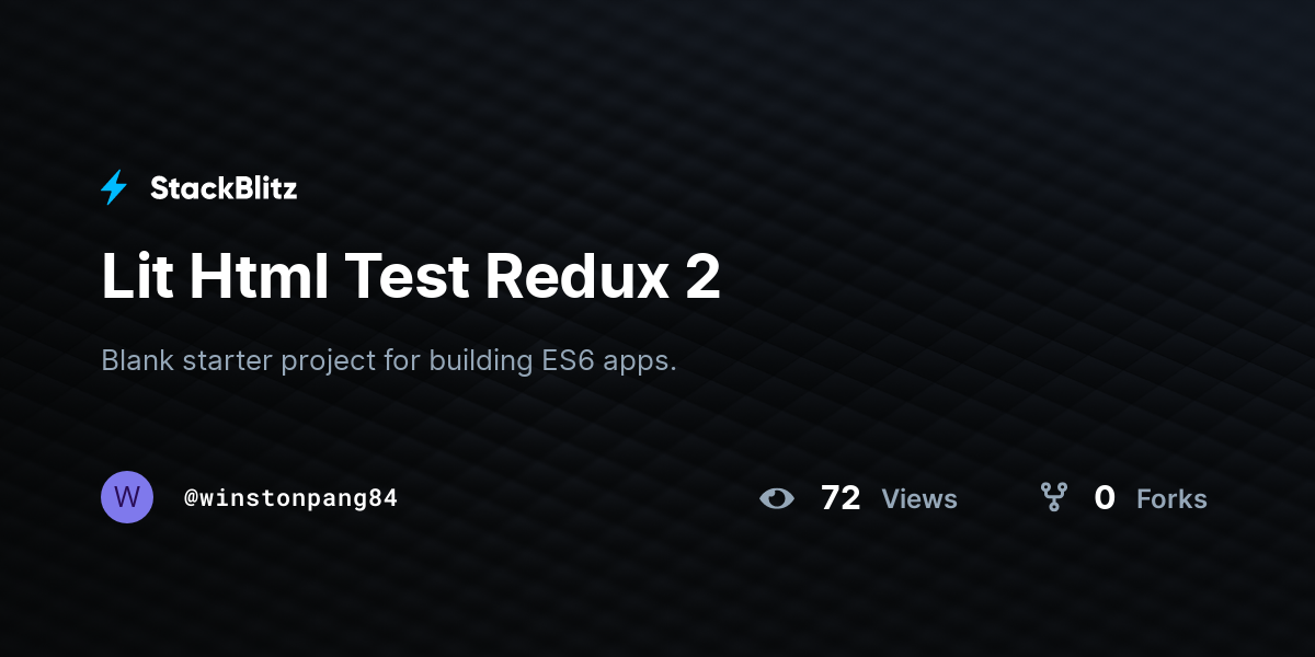 Lit Html Test Redux 2 Stackblitz