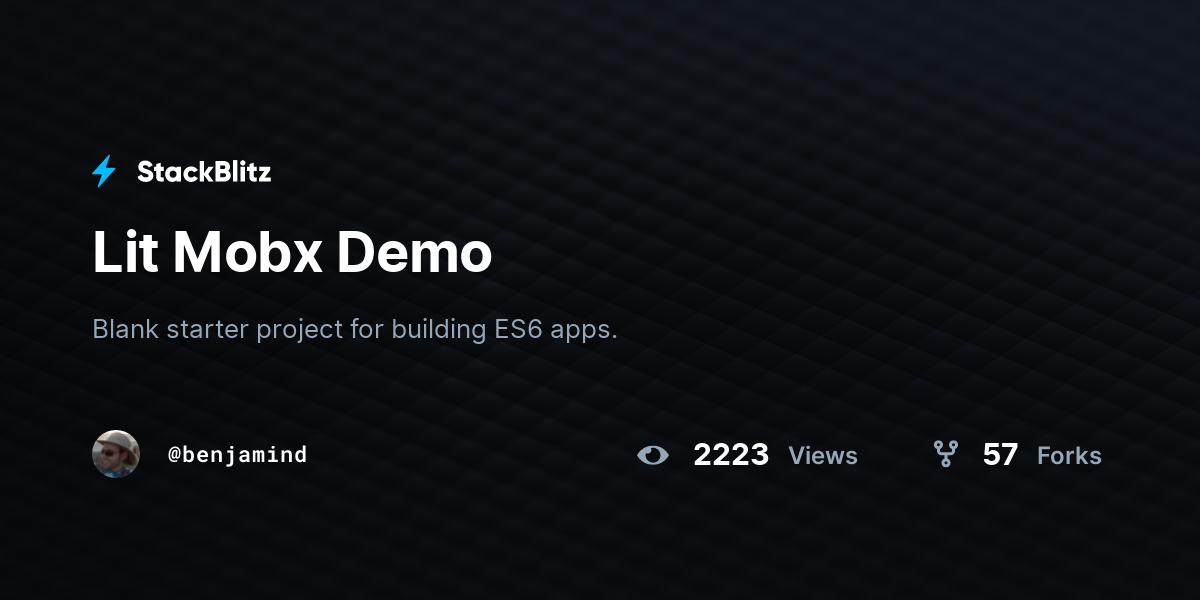 Lit Mobx Demo - StackBlitz