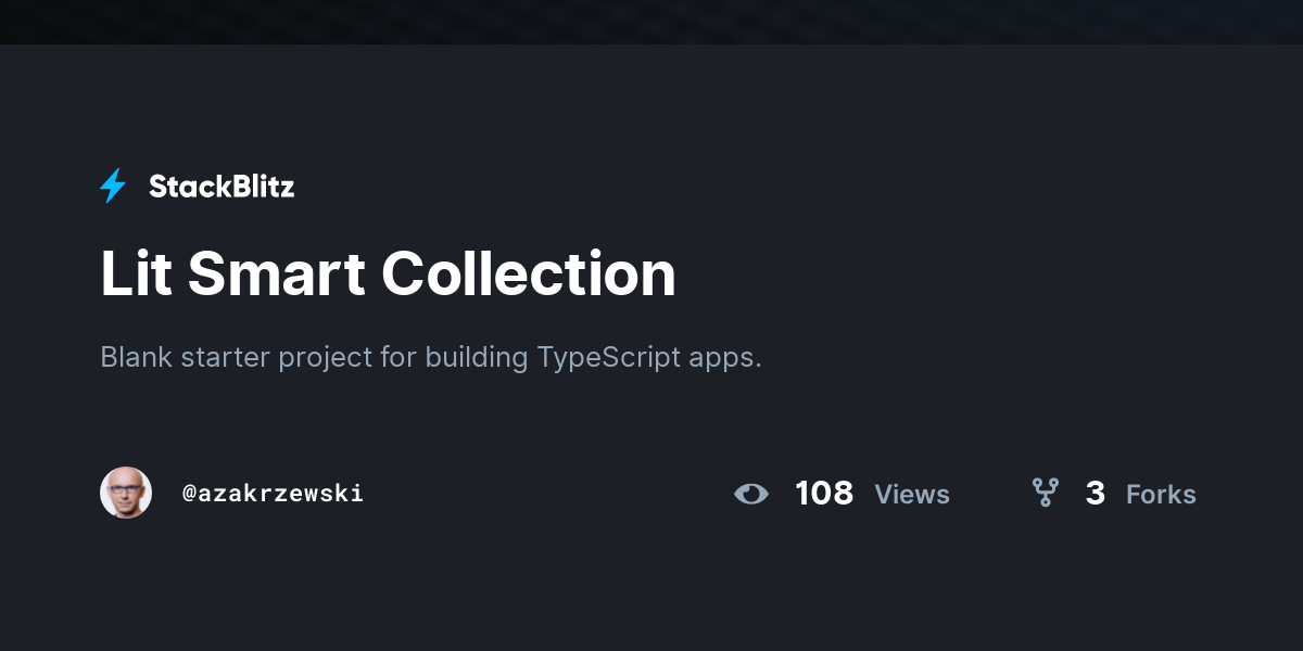 Lit Smart Collection - StackBlitz