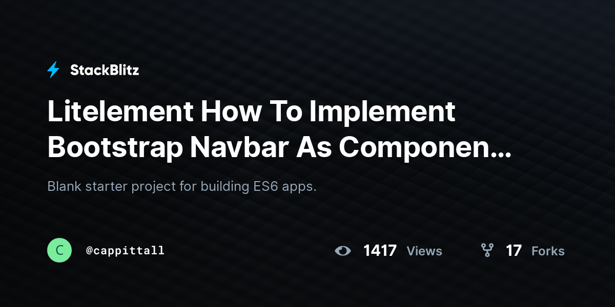 Litelement How To Implement Bootstrap Navbar As Component In Li ...
