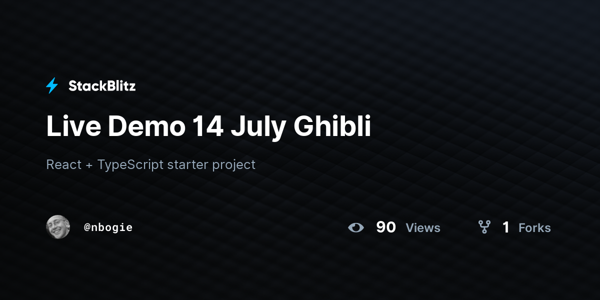Live Demo 14 July Ghibli - StackBlitz