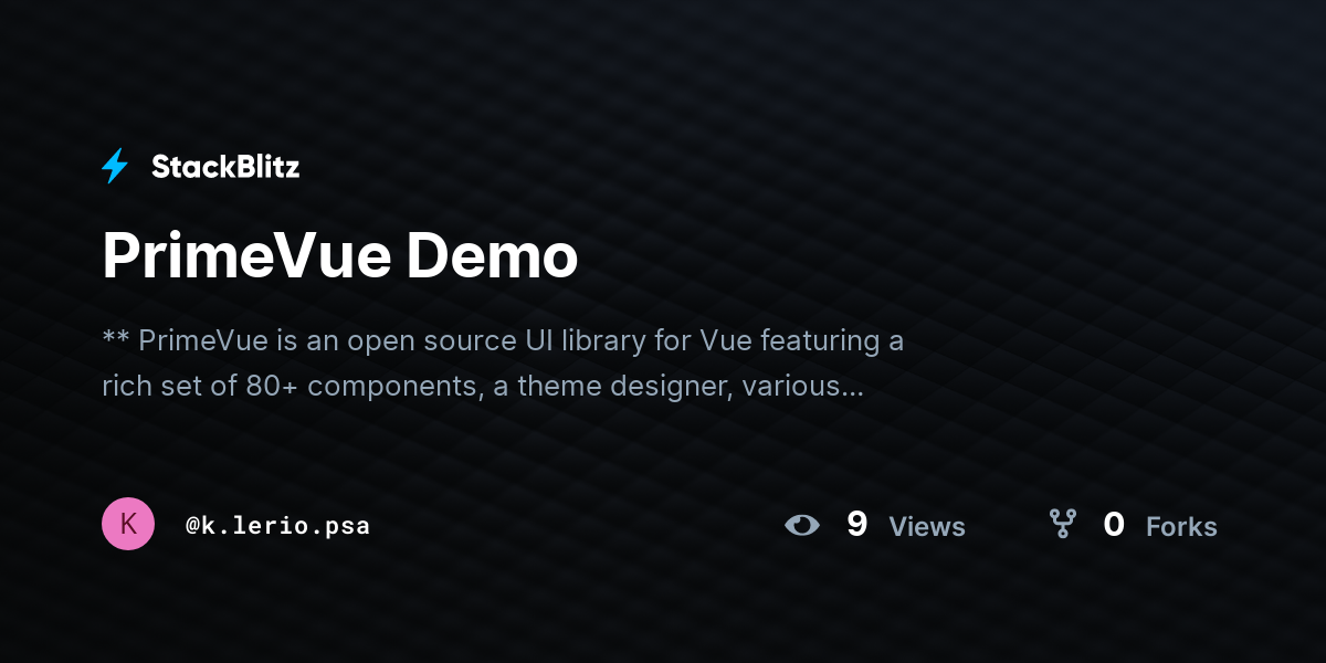 PrimeVue Demo - StackBlitz