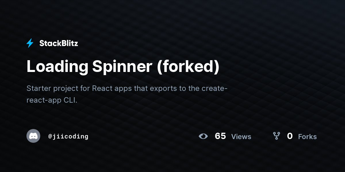 Loading Spinner (forked) - StackBlitz