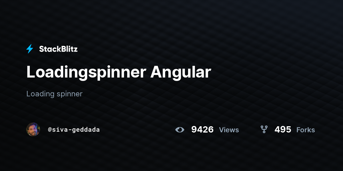 Loadingspinner Angular StackBlitz