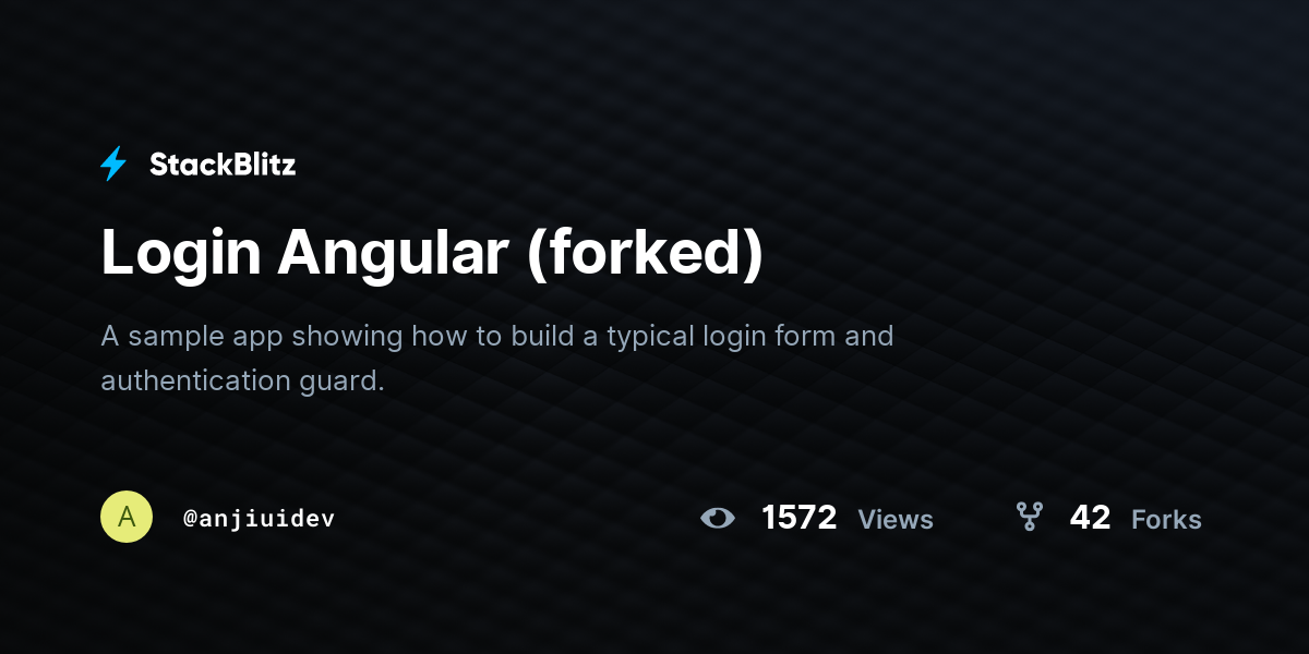 Login Angular (forked) - StackBlitz