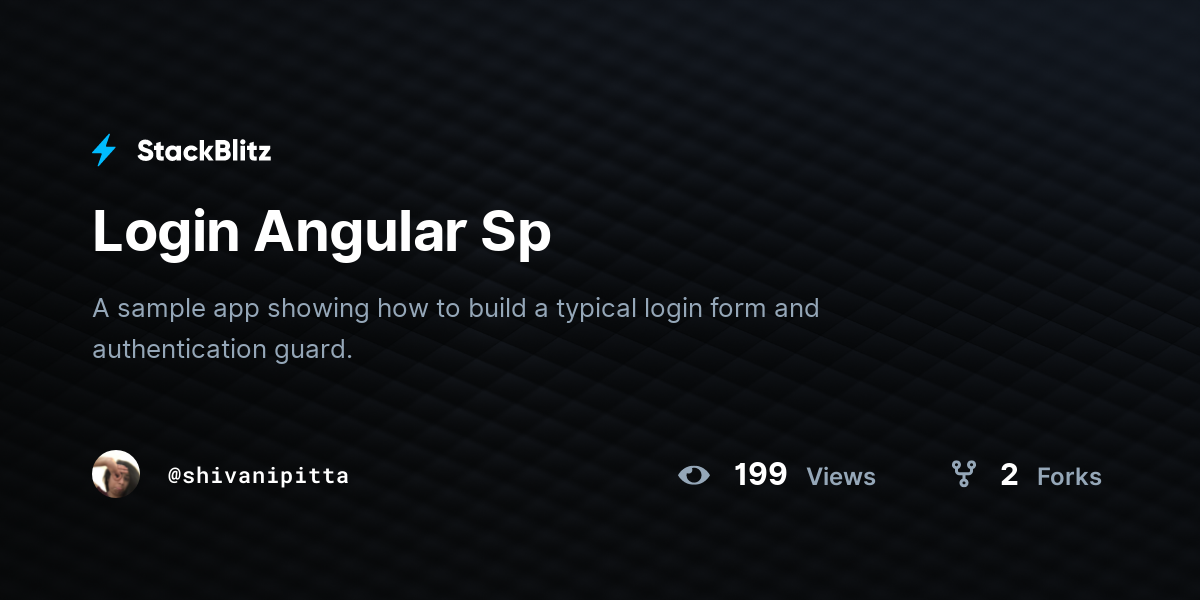Login Angular Sp - StackBlitz