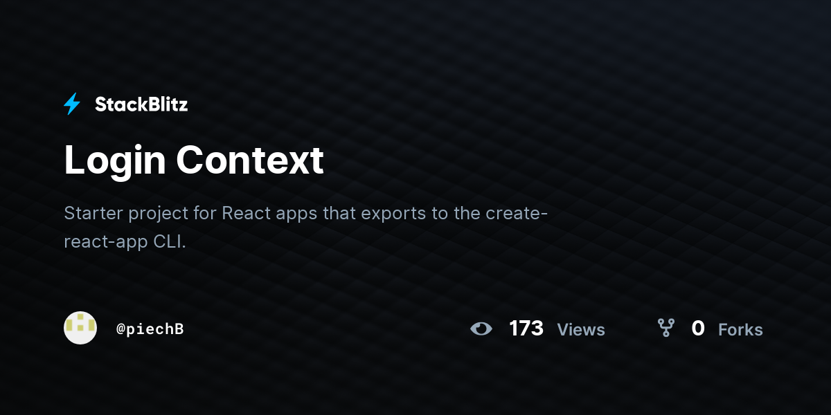 Login Context - StackBlitz