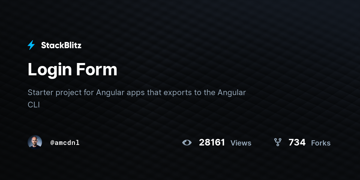 Login Form - StackBlitz
