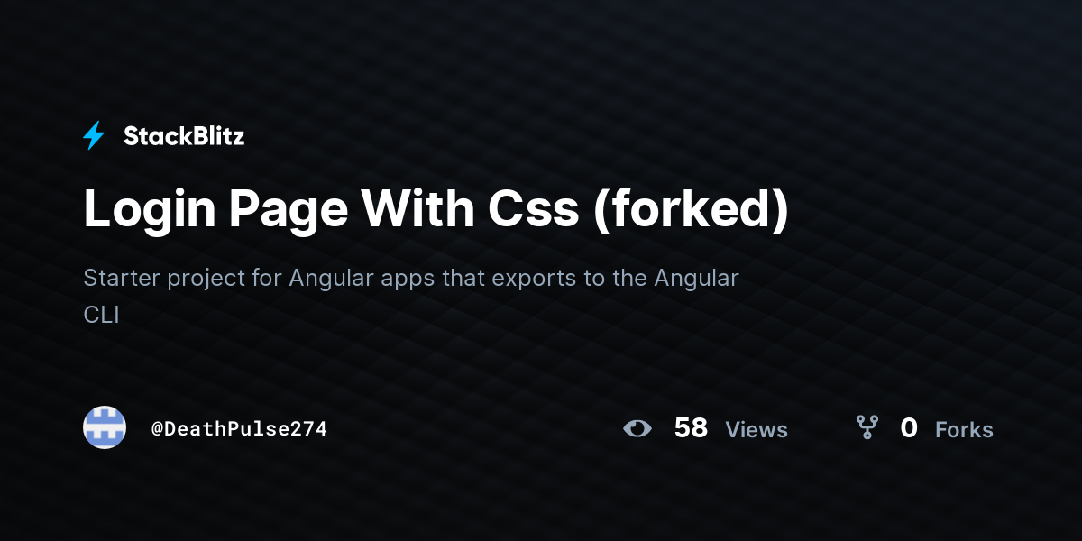 Login Page With Css (forked) - StackBlitz