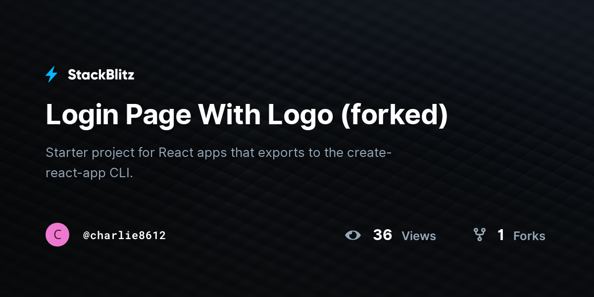 Login Page With Logo (forked) - StackBlitz