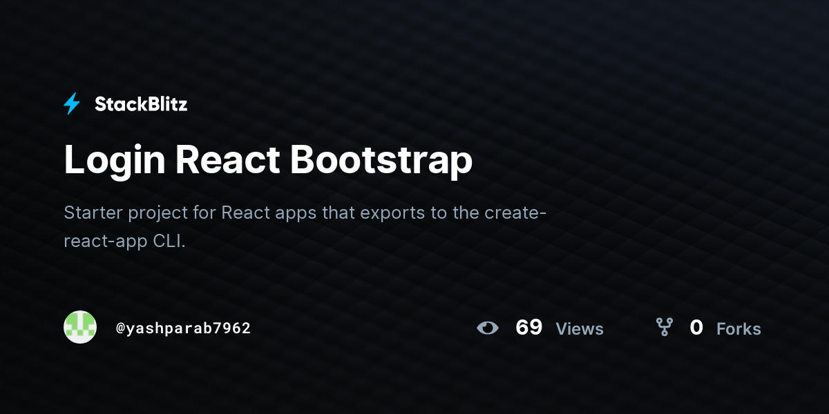 Login React Bootstrap - StackBlitz