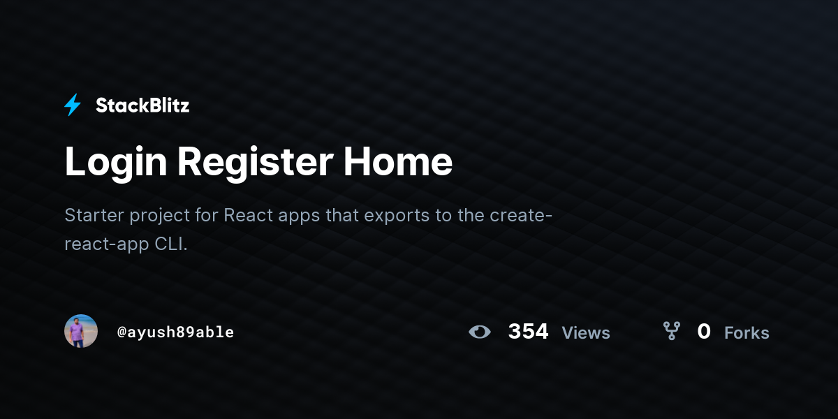 Login Register Home - StackBlitz