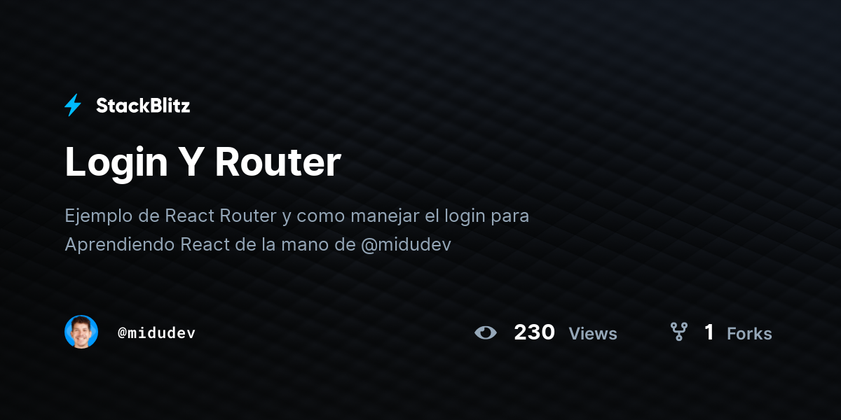 Login Y Router - StackBlitz