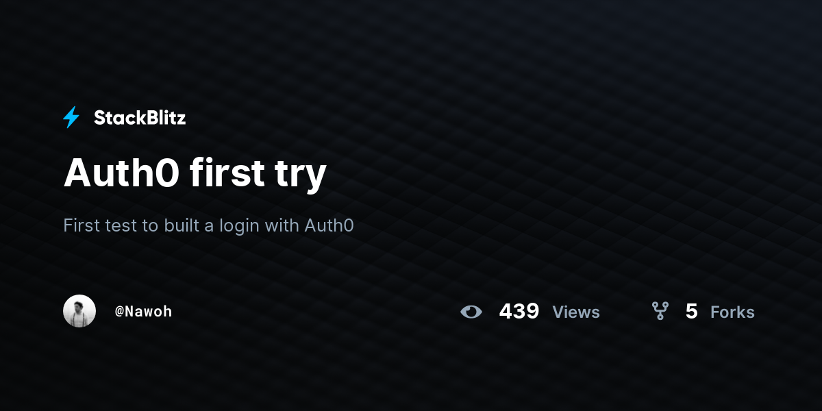 Auth0 First Try Stackblitz