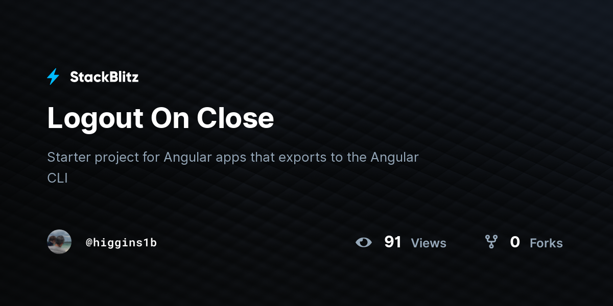 Logout On Close - StackBlitz