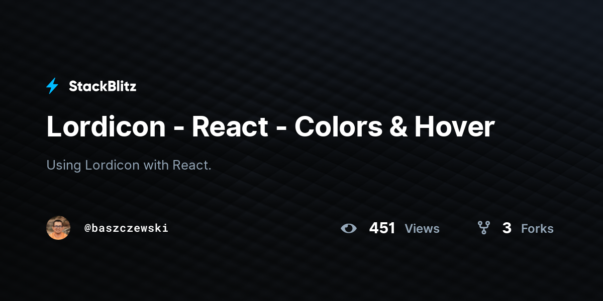 Lordicon - React - Colors & Hover - StackBlitz