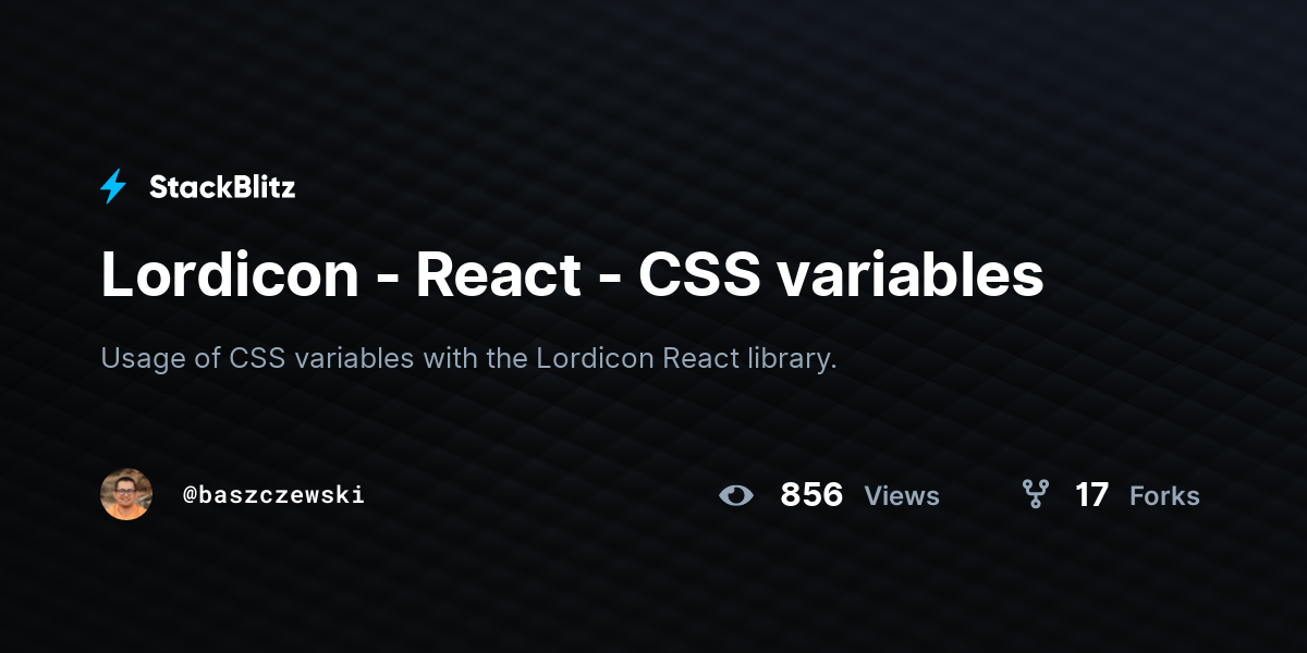 Lordicon - React - CSS variables - StackBlitz