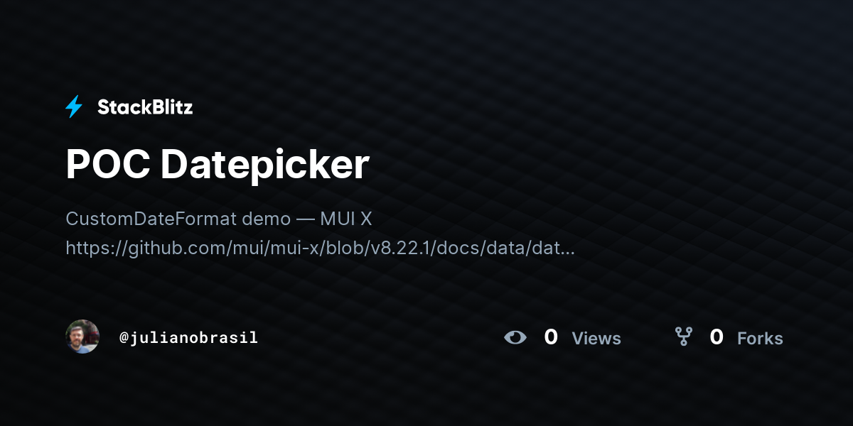 POC Datepicker - StackBlitz