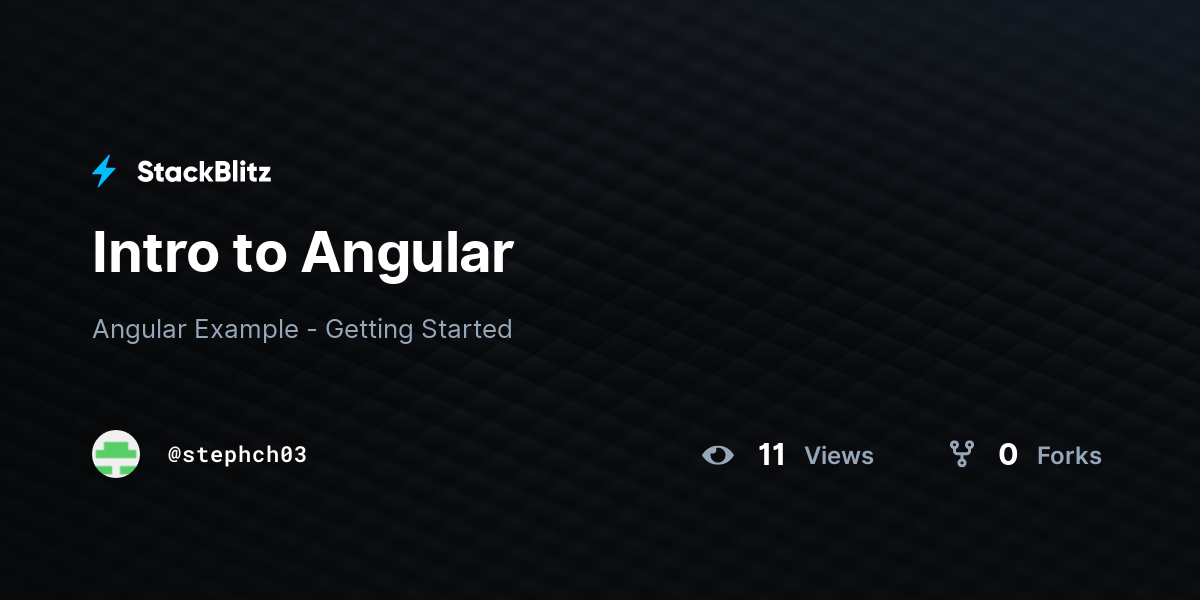 Intro to Angular - StackBlitz