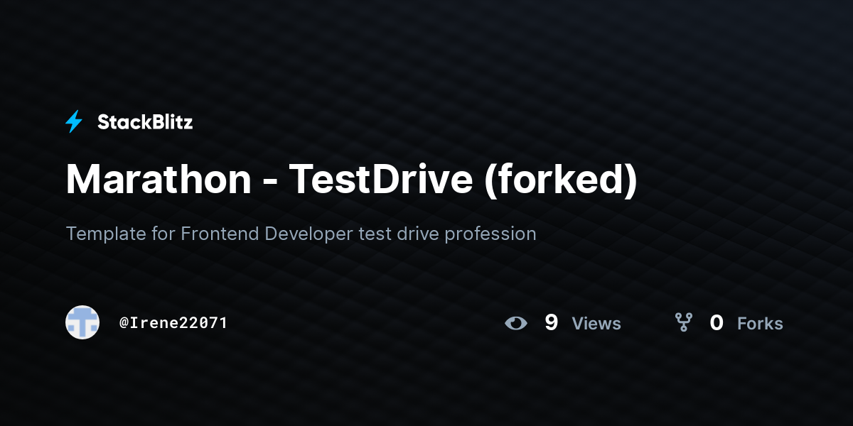 Marathon - TestDrive (forked) - StackBlitz