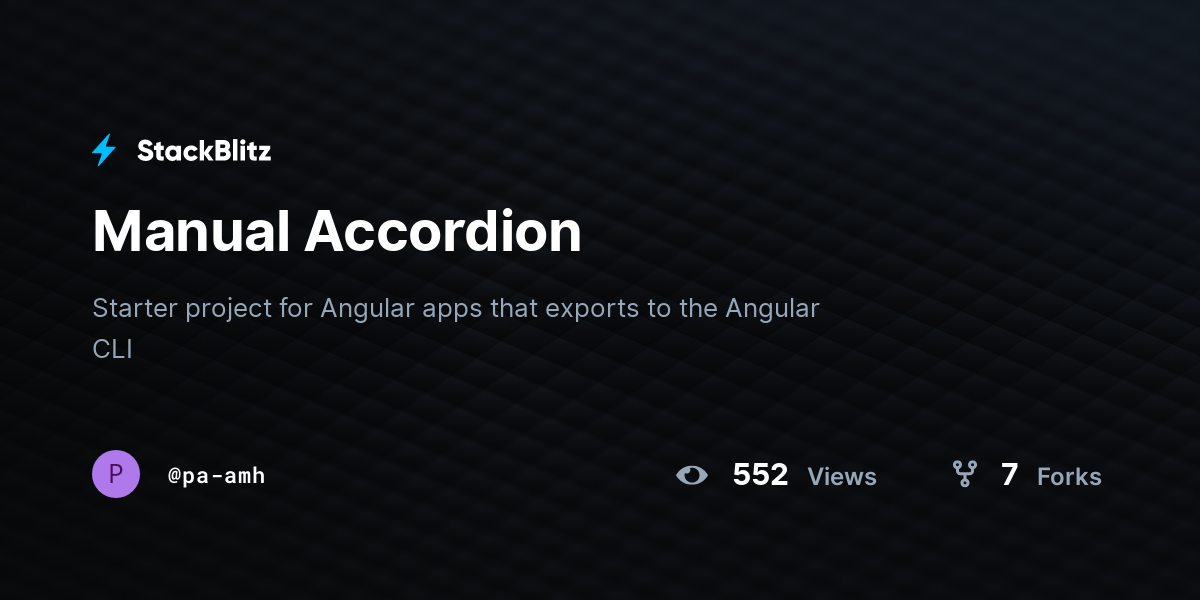 Manual Accordion - StackBlitz