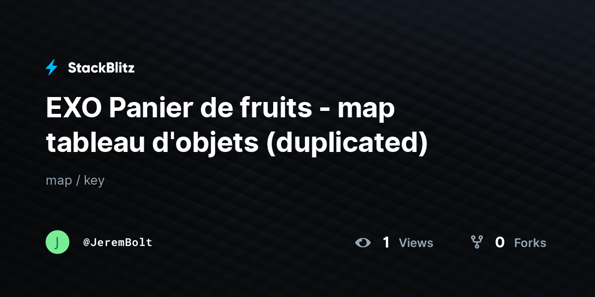 EXO Panier de fruits - map tableau d'objets (duplicated) - StackBlitz