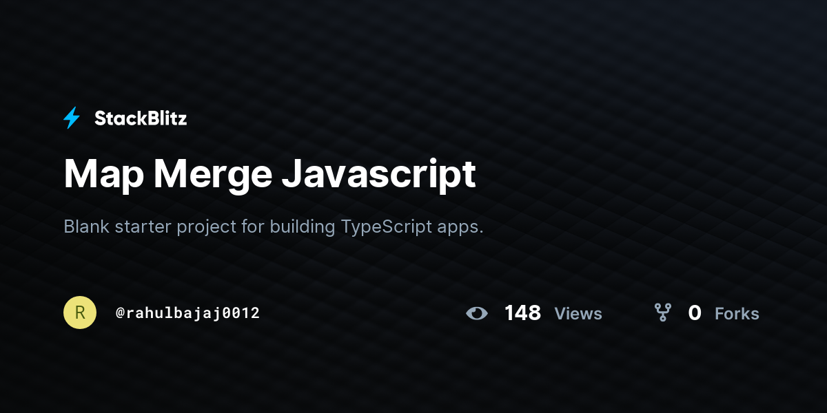 Map Merge Javascript - StackBlitz