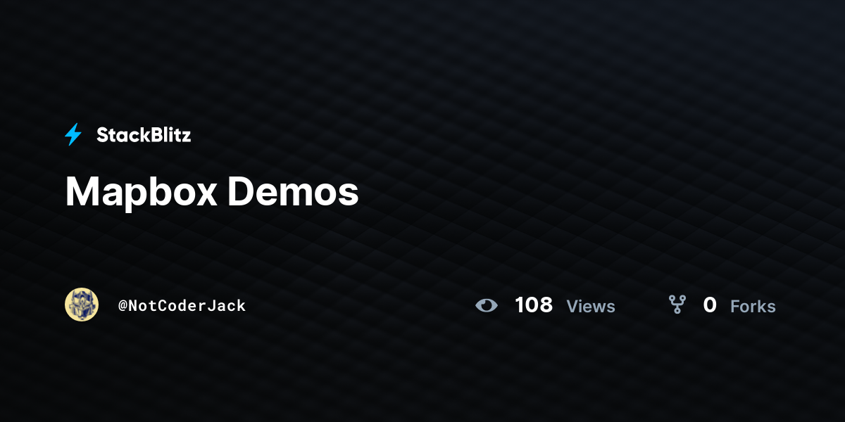 Mapbox Demos Stackblitz