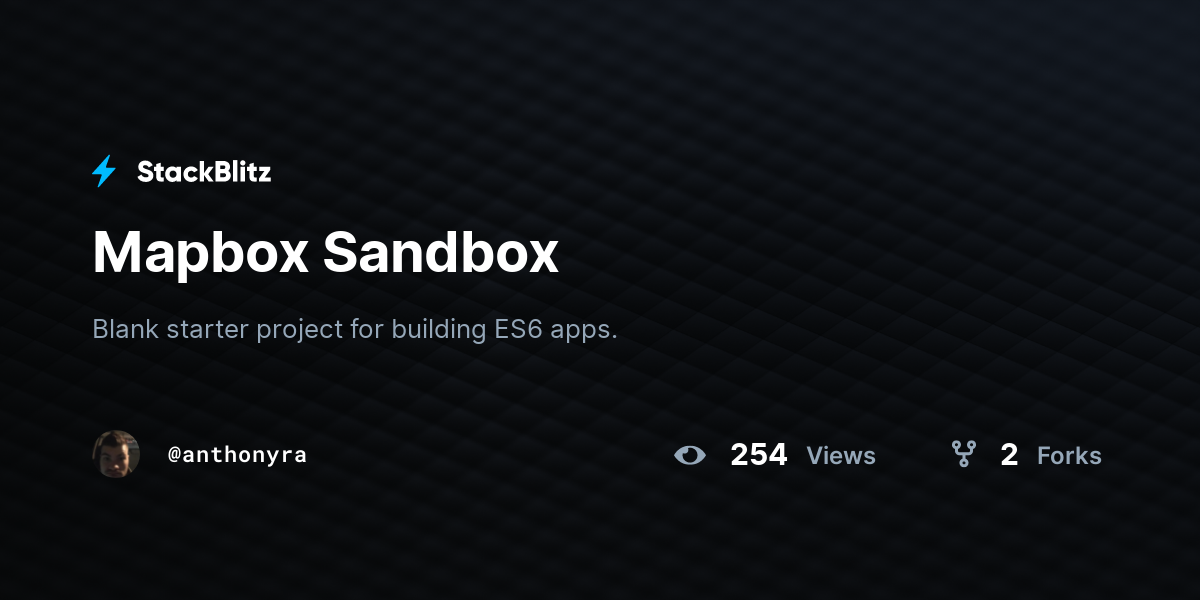 Mapbox Sandbox - StackBlitz