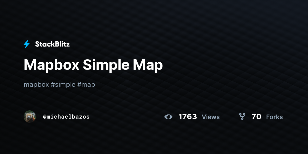 Mapbox Simple Map - StackBlitz