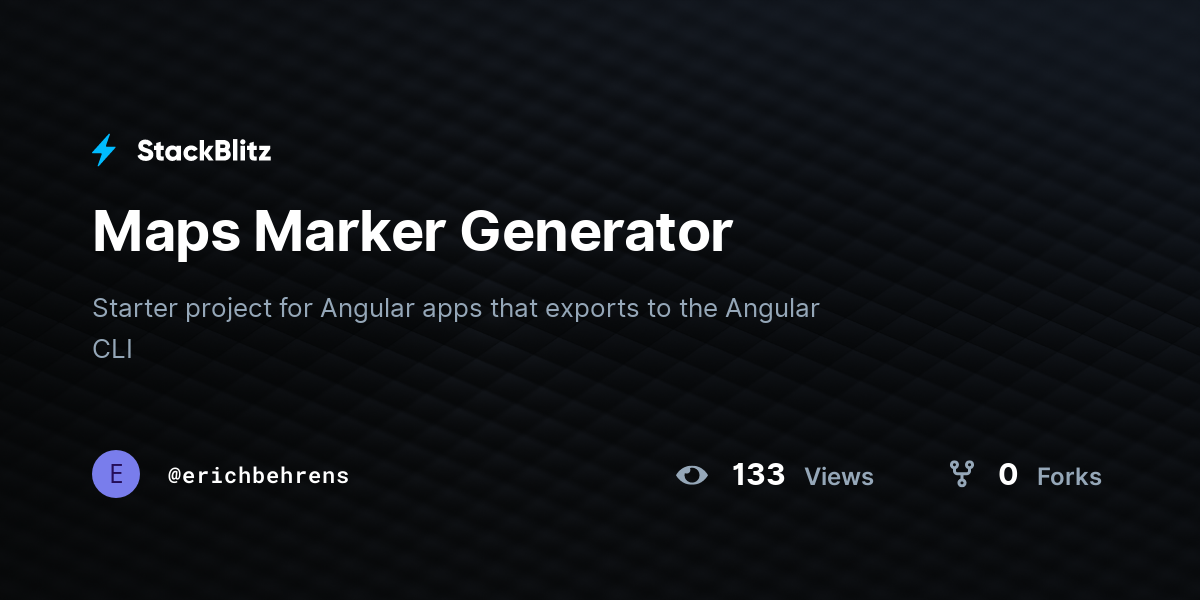 Maps Marker Generator - StackBlitz