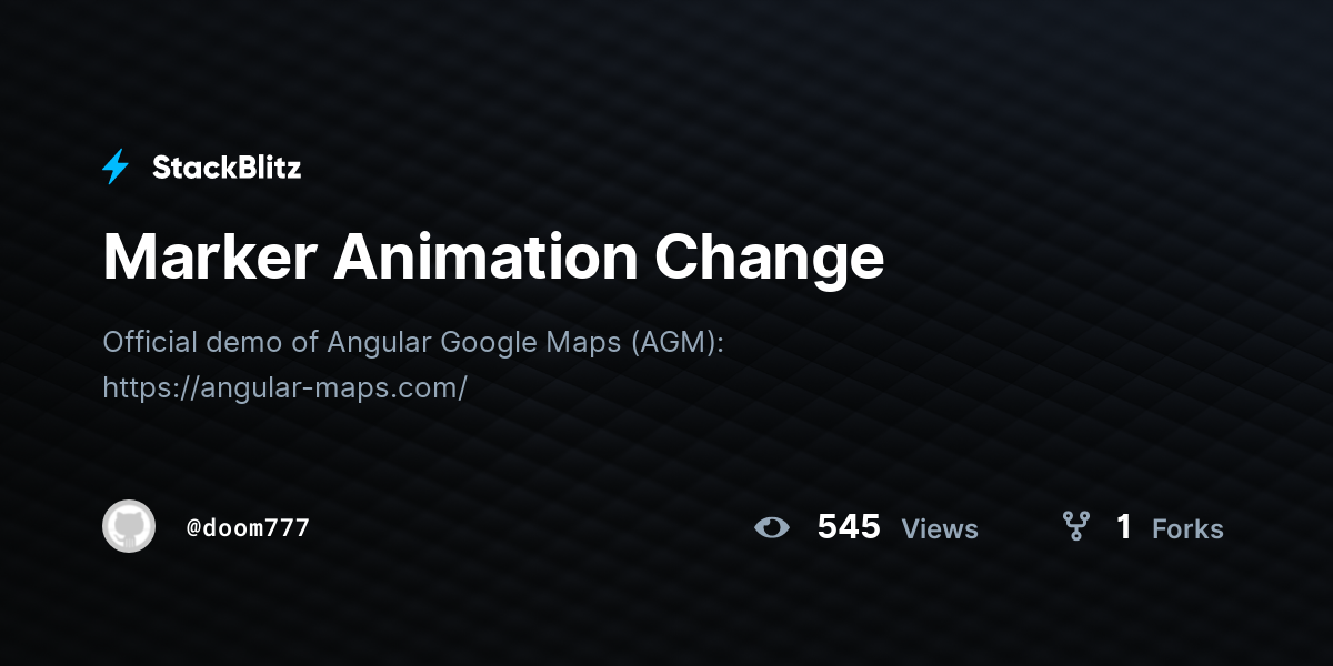 Marker Animation Change - StackBlitz