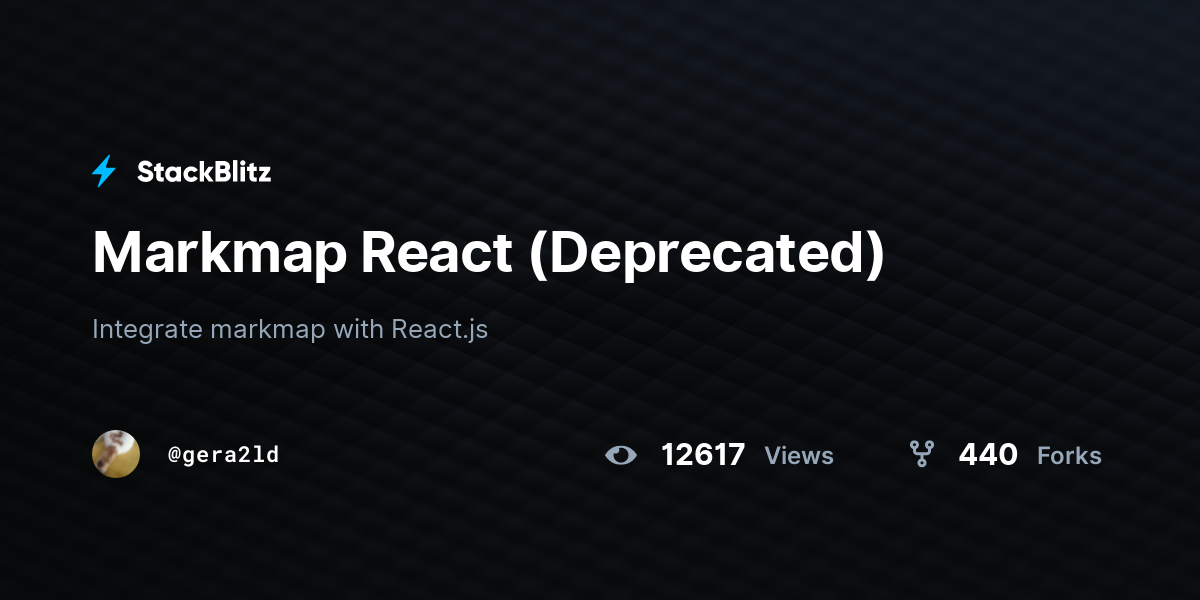 Markmap React (Deprecated) - StackBlitz