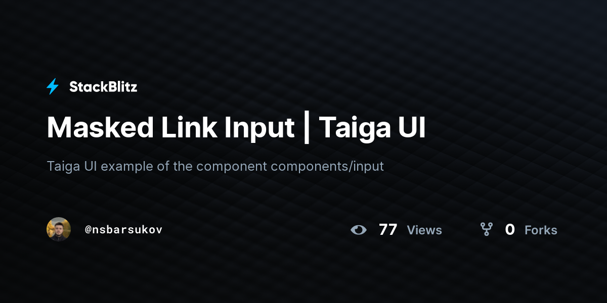 Masked Link Input | Taiga UI - StackBlitz