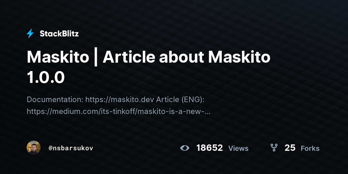 Maskito | Article about Maskito 1.0.0 - StackBlitz