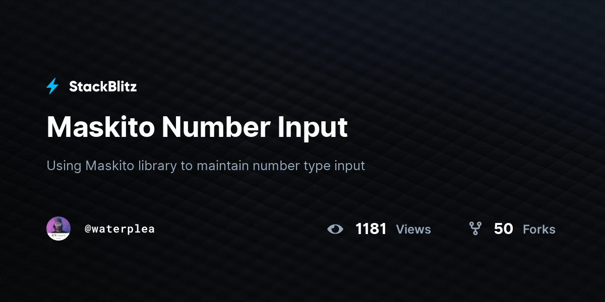 Maskito Number Input - StackBlitz