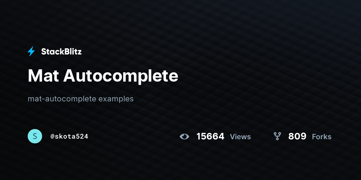 Mat StackBlitz