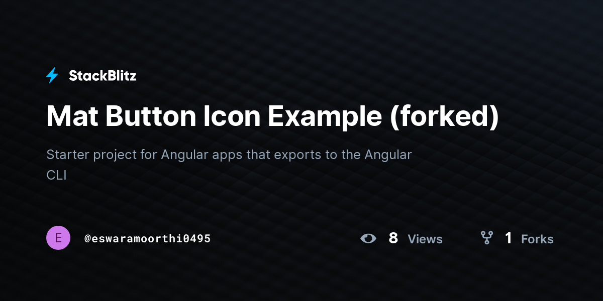 Mat Button Icon Example (forked) - StackBlitz