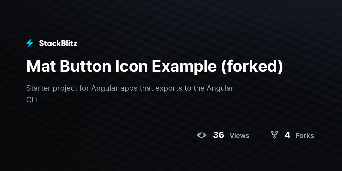 Mat Button Icon Example (forked) - StackBlitz