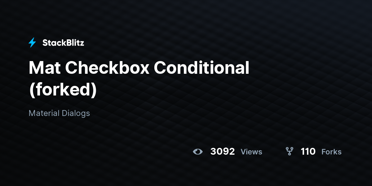 Mat Checkbox Conditional (forked) - StackBlitz