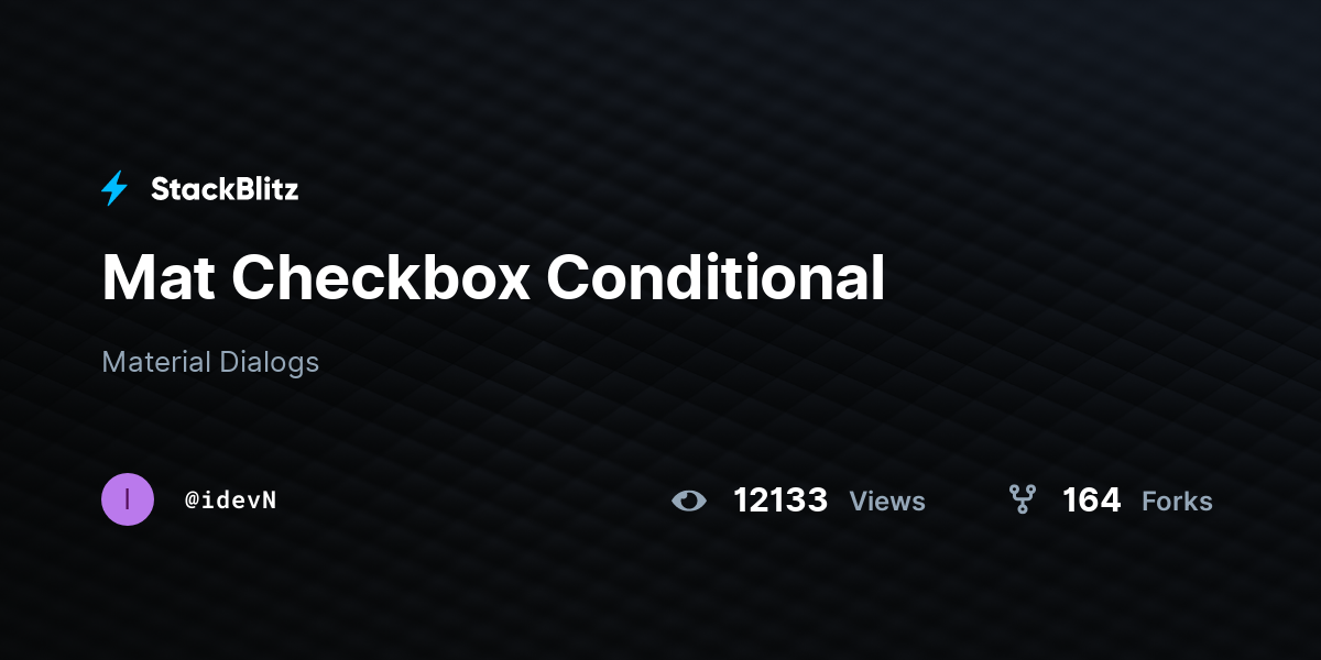 Mat Checkbox Conditional - StackBlitz