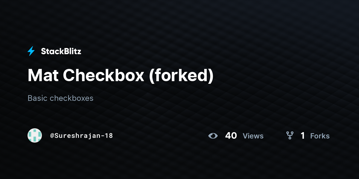 Mat Checkbox (forked) - StackBlitz