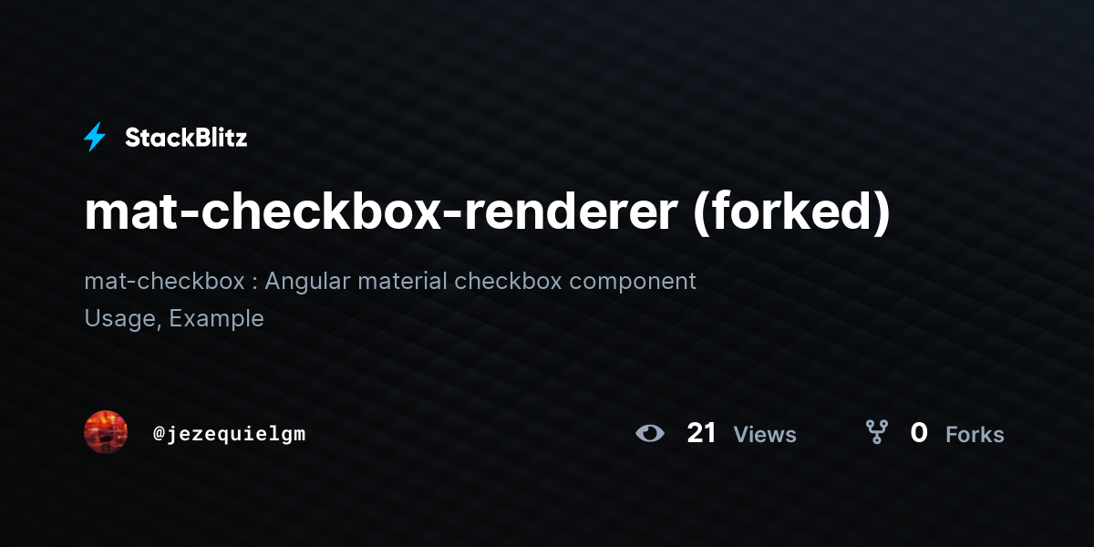 mat-checkbox-renderer (forked) - StackBlitz