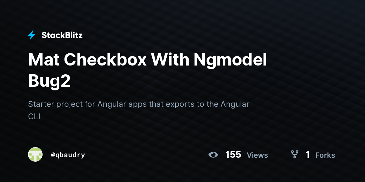 Mat Checkbox With Ngmodel Bug2 - StackBlitz