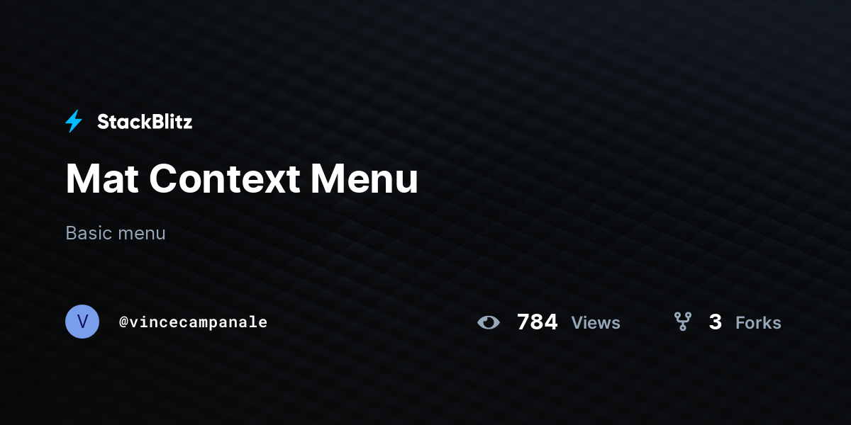 Mat Context Menu - StackBlitz