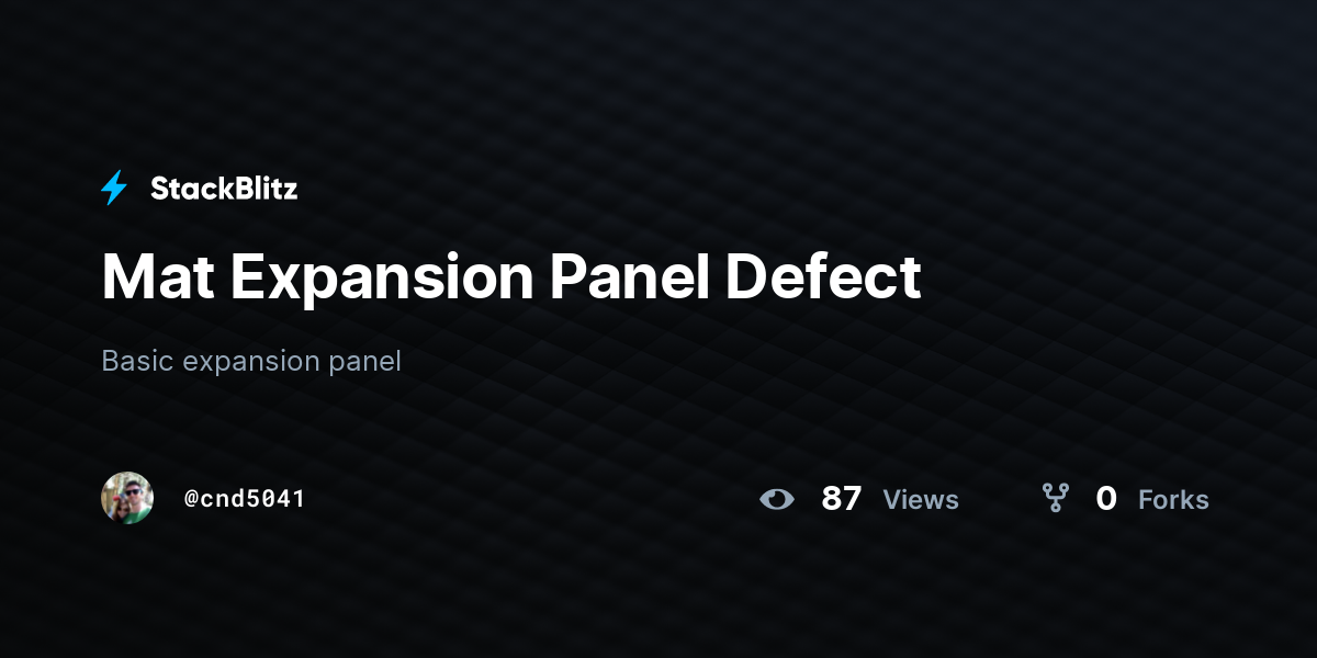 Mat Expansion Panel Defect StackBlitz